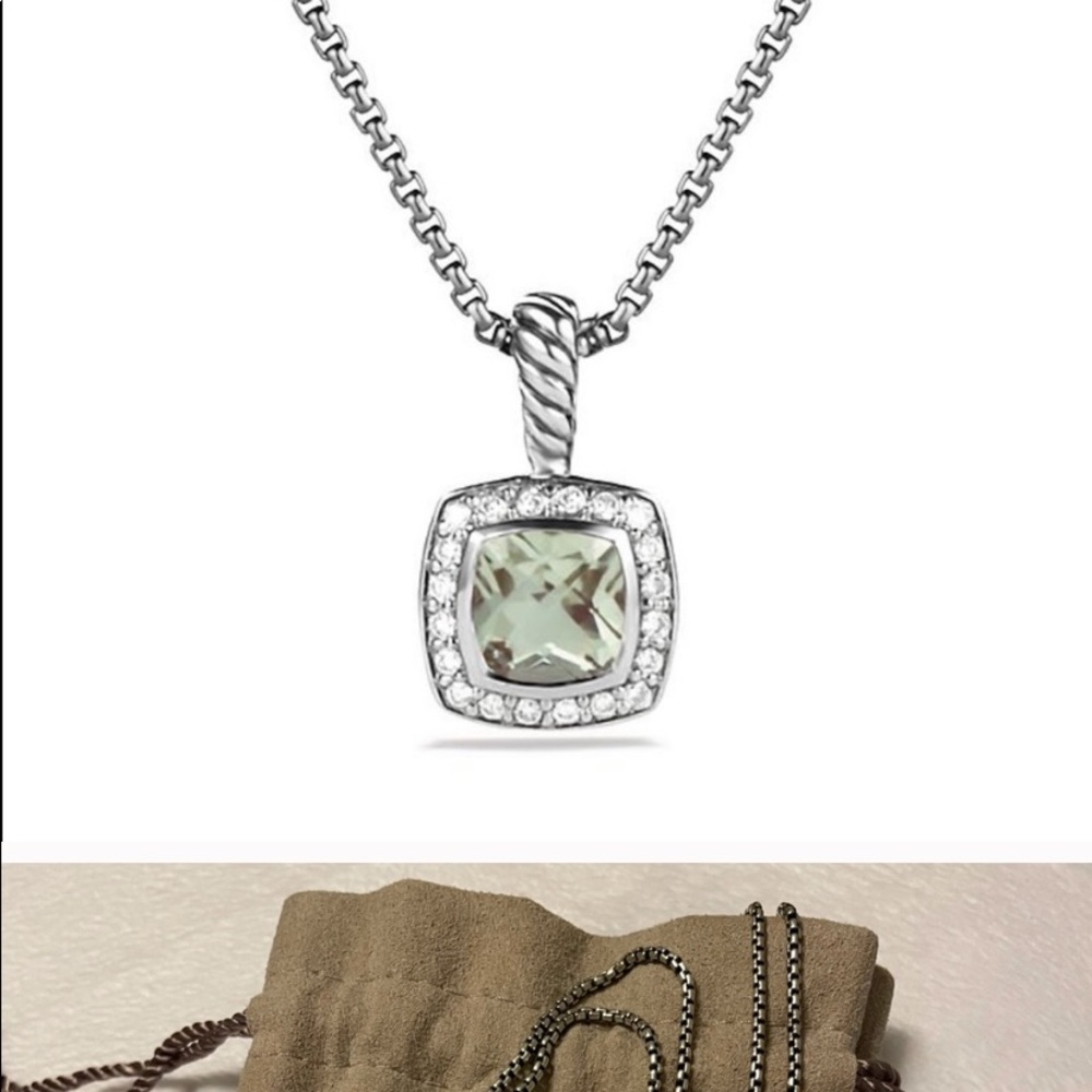 David Yurman Petite Albion Prasiolite Pendant Necklace with Diamonds
